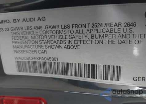 2023 Audi A5 Sportback Premium Plus 40 Tfsi Quattro S Tronic z USA, uszkodzony, nr VIN WAUCBCF5XPA045301